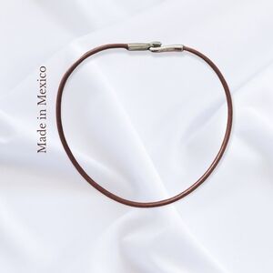 NEW- Mexican-Made Faux Leather Western Chocker necklace w stainless stee…